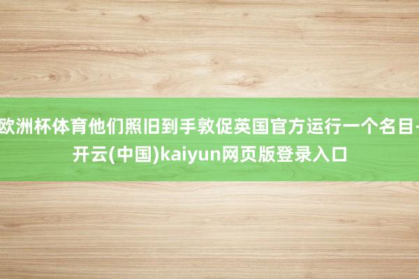 欧洲杯体育他们照旧到手敦促英国官方运行一个名目-开云(中国)kaiyun网页版登录入口
