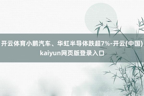 开云体育小鹏汽车、华虹半导体跌超7%-开云(中国)kaiyun网页版登录入口