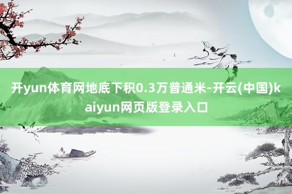 开yun体育网地底下积0.3万普通米-开云(中国)kaiyun网页版登录入口