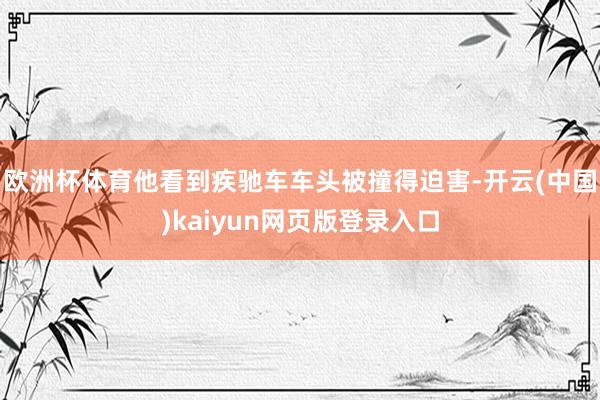 欧洲杯体育他看到疾驰车车头被撞得迫害-开云(中国)kaiyun网页版登录入口