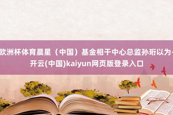 欧洲杯体育晨星(中国)基金相干中心总监孙珩以为-开云(中国)kaiyun网页版登录入口